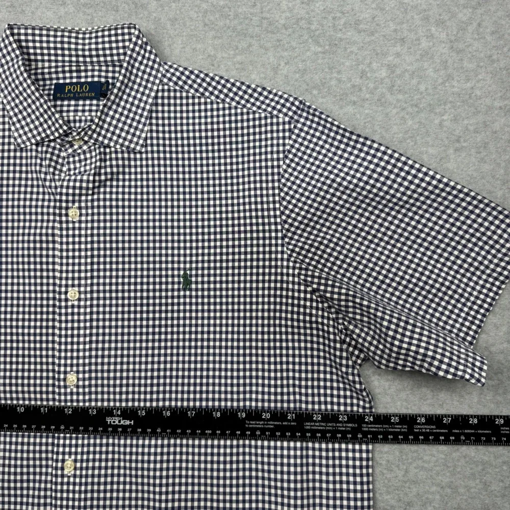 Lot of 4 Polo Ralph Lauren Mens Shirts XL Gingham Tattersall Blue White stained